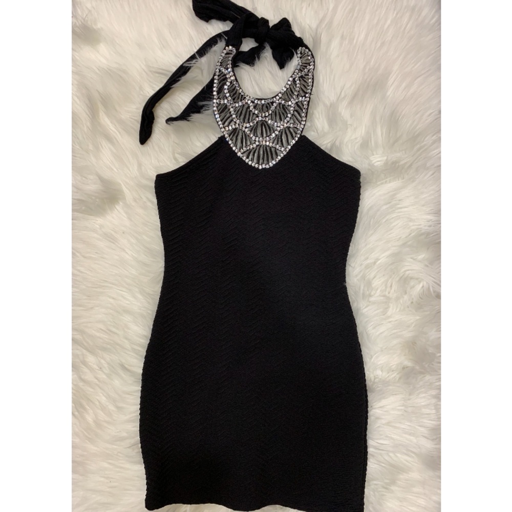 Windsor Black Halter Mini Dress